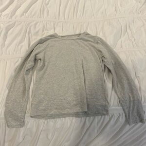 Abercrombie grey cotton long sleeve baby tee